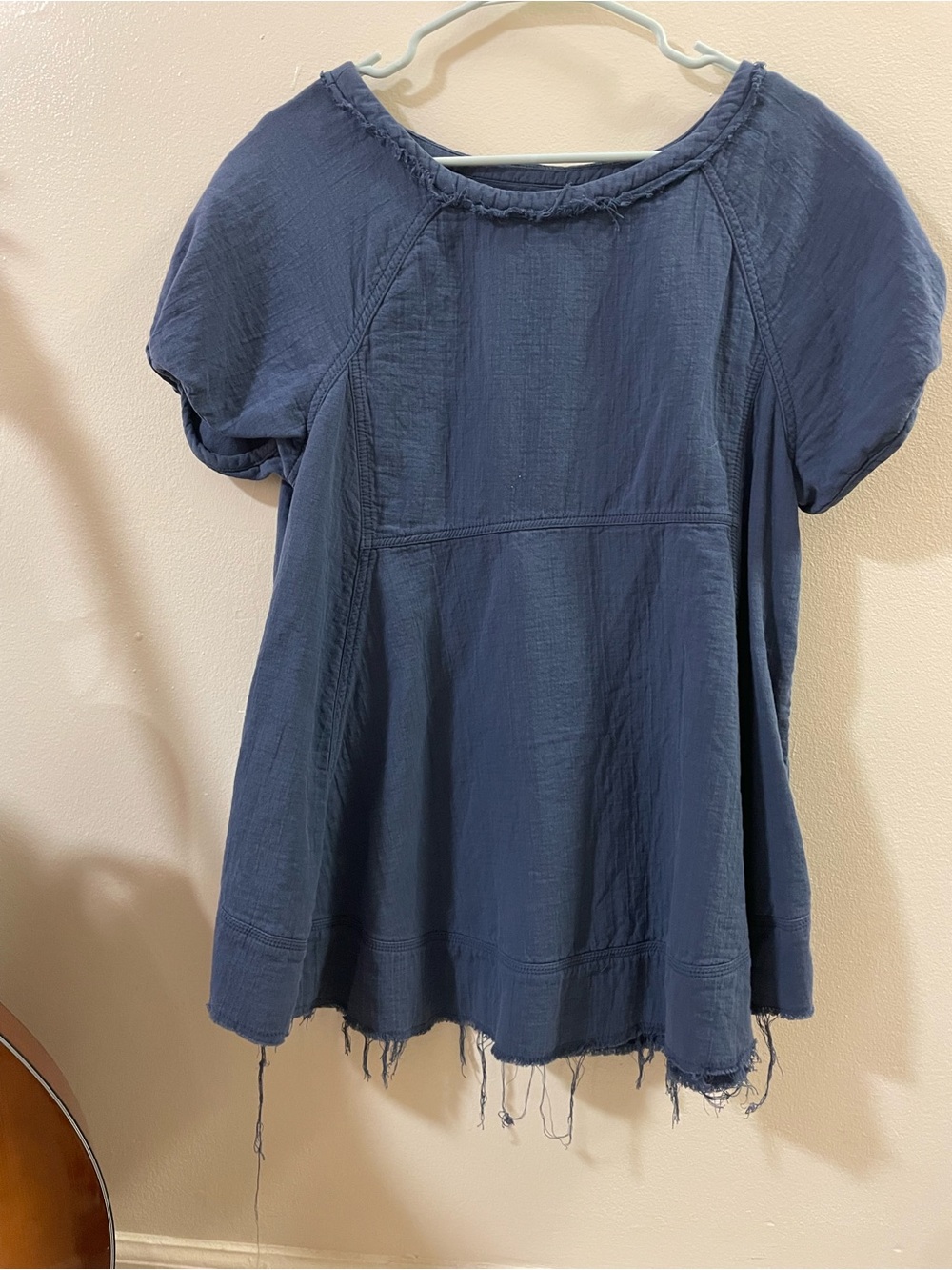 We The Free Navy Blue Short Sleeve Tunic Top